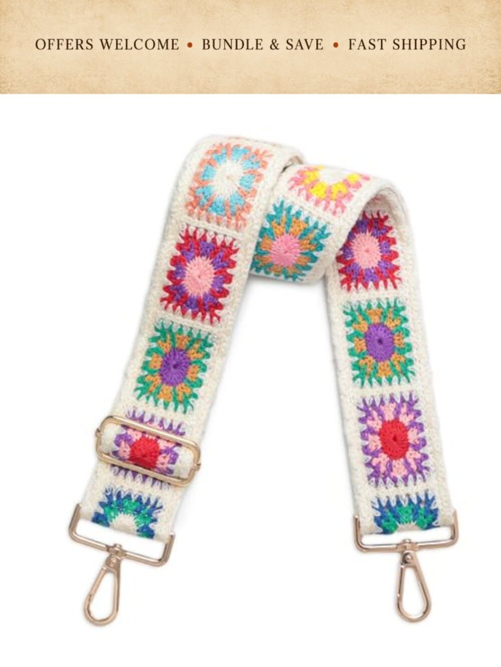 Adjustable Boho Canvas Crossbody Shoulder Bag Strap Replacement